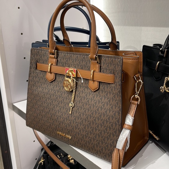Michael Kors Hamilton Meidum Satchel Shoulder Crossbody 
Brown - Picture 2 of 16